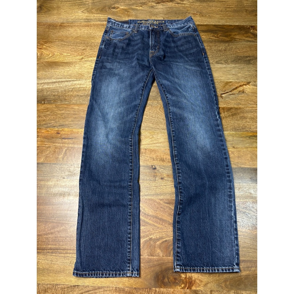 American Eagle Outfitters Original Straight Jeans Mens 30x34 Dark Wash Cotton